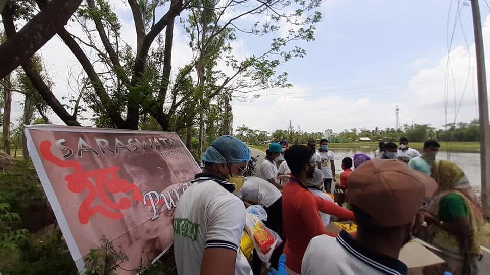 Distribution At Nandakumarpur After Flood, 2020, photo 18